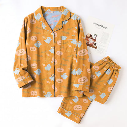 Niedliches Loungewear-Set aus Baumwolle mit Geister- und Kürbismotiven - image 2