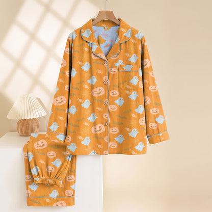 Niedliches Loungewear-Set aus Baumwolle mit Geister- und Kürbismotiven - image 1