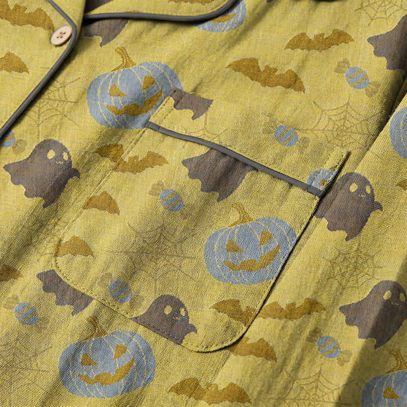 Niedliches Loungewear-Set aus Baumwolle mit Geister- und Kürbismotiven - image 16