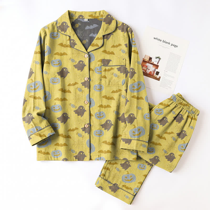 Niedliches Loungewear-Set aus Baumwolle mit Geister- und Kürbismotiven - image 14