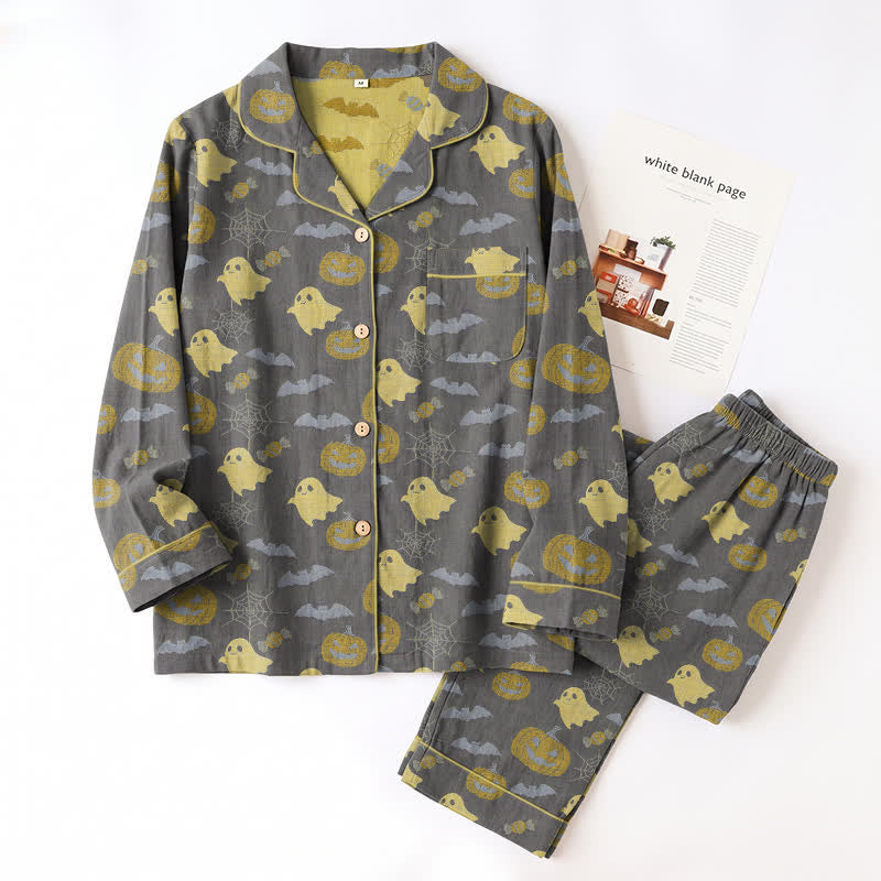 Niedliches Loungewear-Set aus Baumwolle mit Geister- und Kürbismotiven - image 20