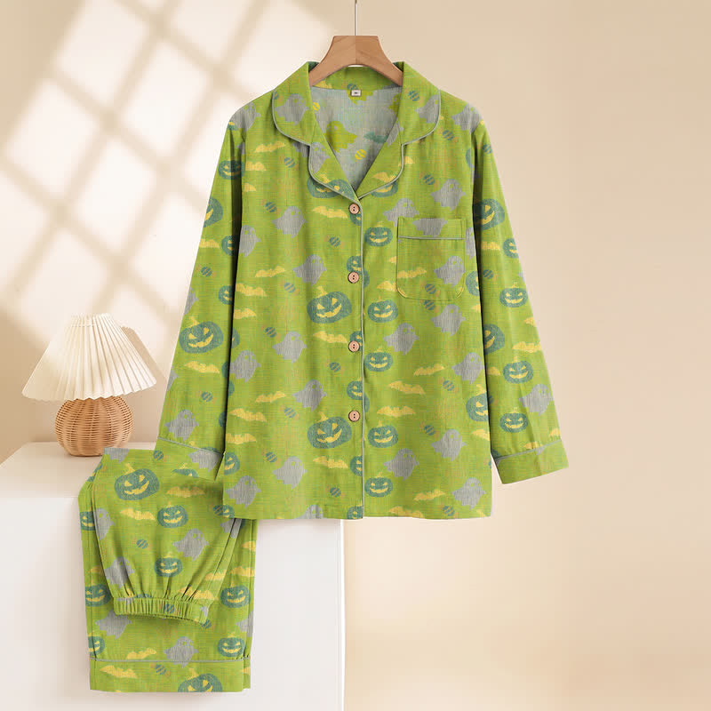 Niedliches Loungewear-Set aus Baumwolle mit Geister- und Kürbismotiven - image 25
