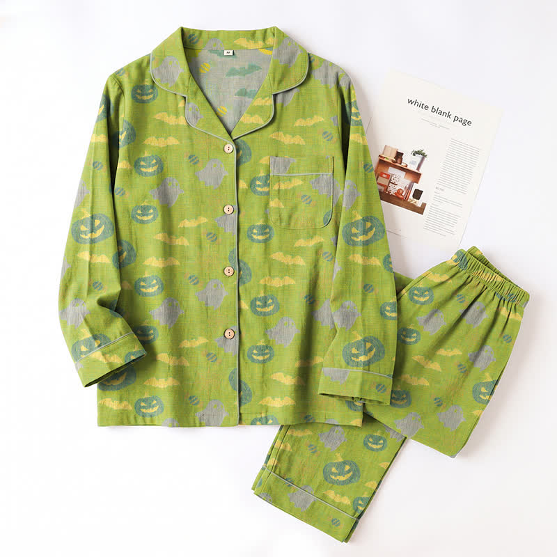 Niedliches Loungewear-Set aus Baumwolle mit Geister- und Kürbismotiven - image 26