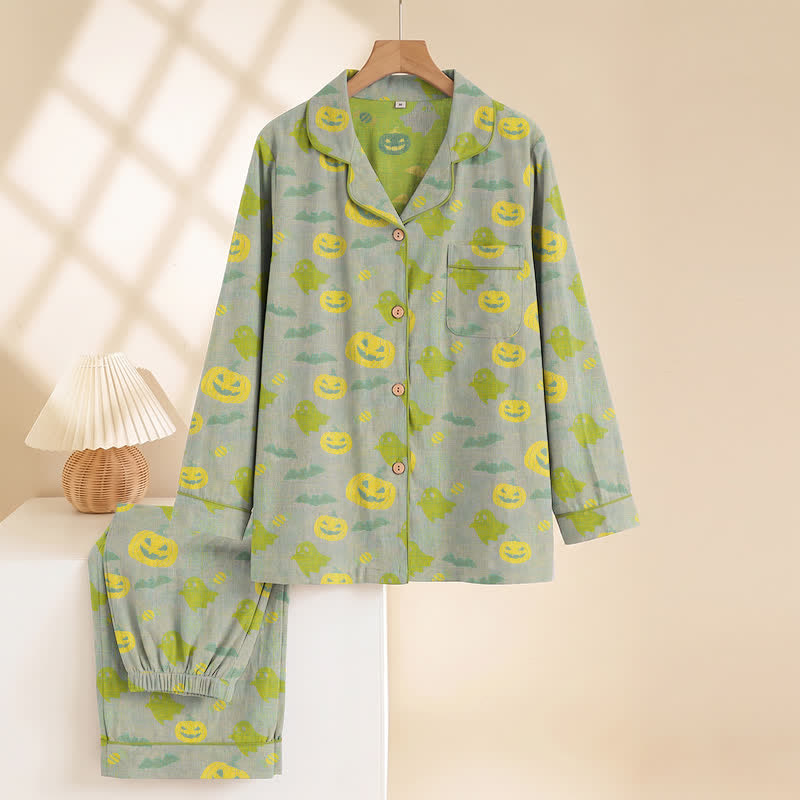 Niedliches Loungewear-Set aus Baumwolle mit Geister- und Kürbismotiven - image 31