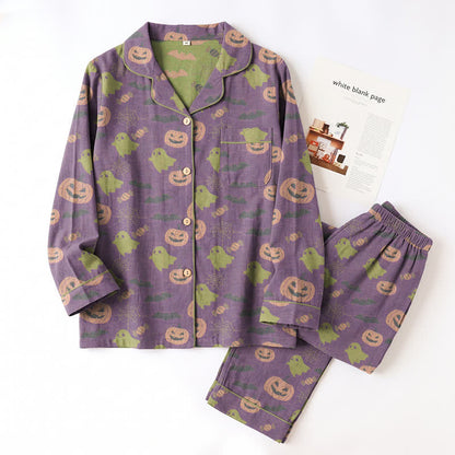 Niedliches Loungewear-Set aus Baumwolle mit Geister- und Kürbismotiven - image 38