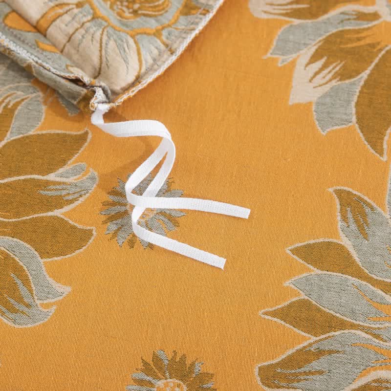 Vintage Sonnenblumen-Orange Baumwoll-Bettwäsche-Set - image 12
