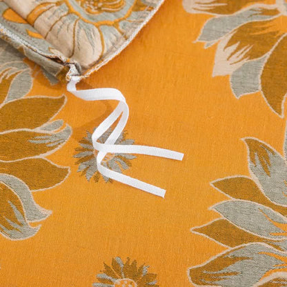 Vintage Sonnenblumen-Orange Baumwoll-Bettwäsche-Set - image 12