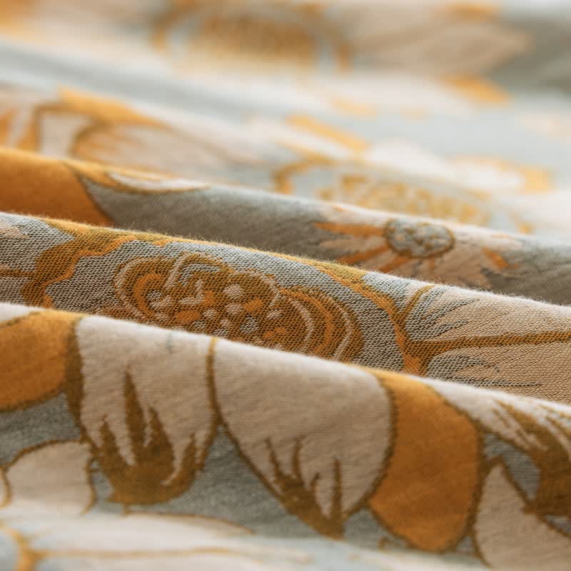 Vintage Sonnenblumen-Orange Baumwoll-Bettwäsche-Set - image 27