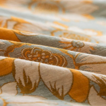 Vintage Sonnenblumen-Orange Baumwoll-Bettwäsche-Set - image 27