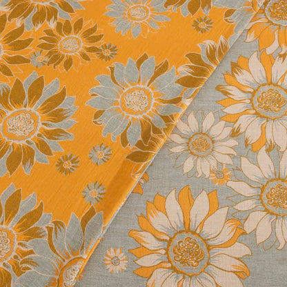 Vintage Sonnenblumen-Orange Baumwoll-Bettwäsche-Set - image 25
