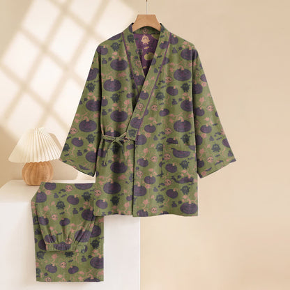 Retro Halloween Kürbis Kimono Pyjama Set - image 10