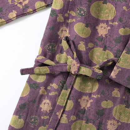 Retro Halloween Kürbis Kimono Pyjama Set - image 4