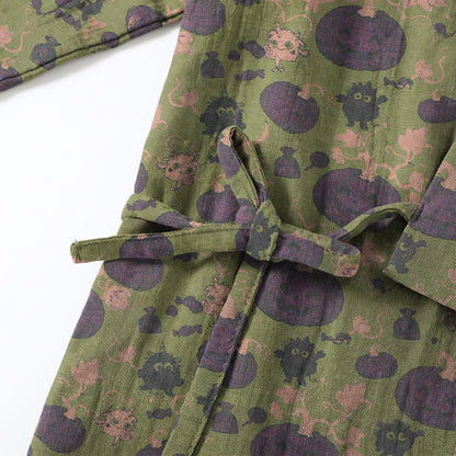 Retro Halloween Kürbis Kimono Pyjama Set - image 12