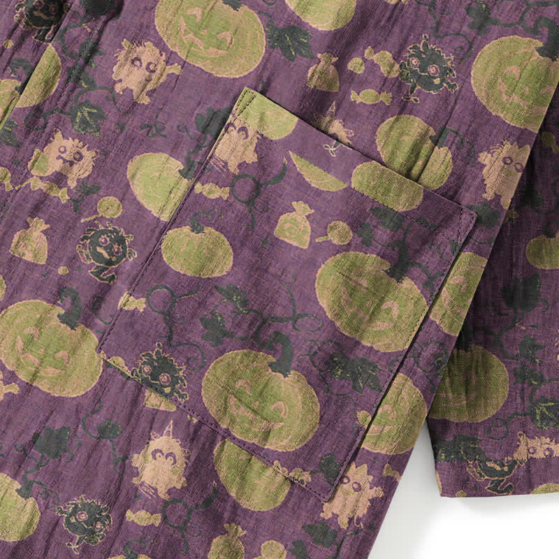 Retro Halloween Kürbis Kimono Pyjama Set - image 3