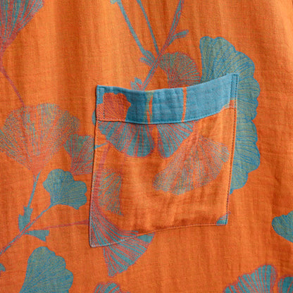 Retro-Kimono aus Baumwolle mit Ginkgoblatt - image 6