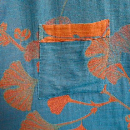 Retro-Kimono aus Baumwolle mit Ginkgoblatt - image 14