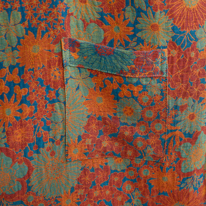 Vintage Kimono-Bademantel aus Baumwolle mit bunten Blumenmustern - image 6