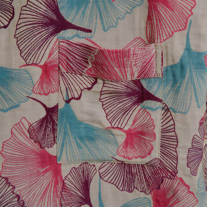 Künstlerischer Kimono aus Ginkgoblättern – Loungewear-Bademantel - image 9