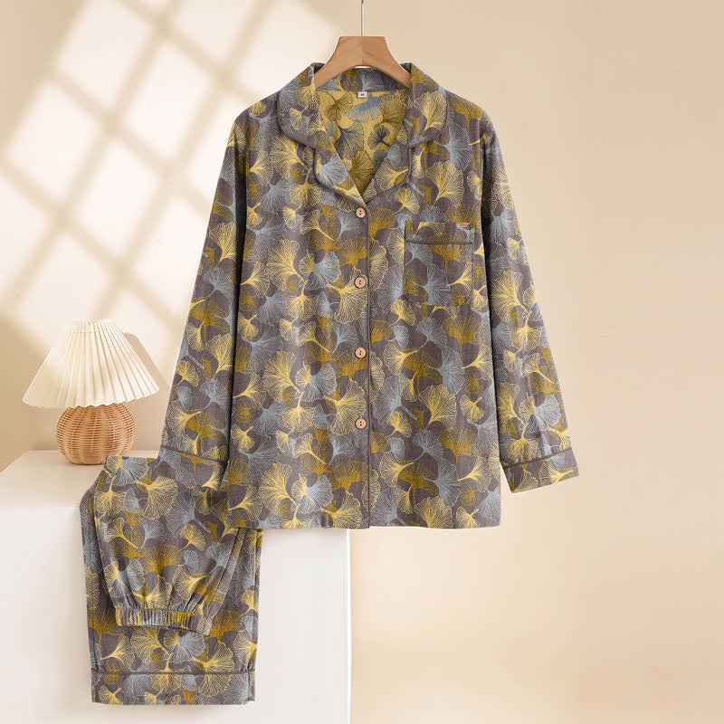 Pyjama-Set mit Ginkgoblatt-Kragen - image 6