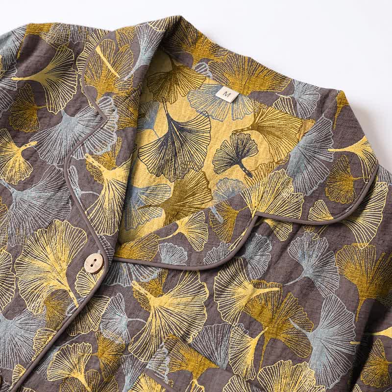 Pyjama-Set mit Ginkgoblatt-Kragen - image 7