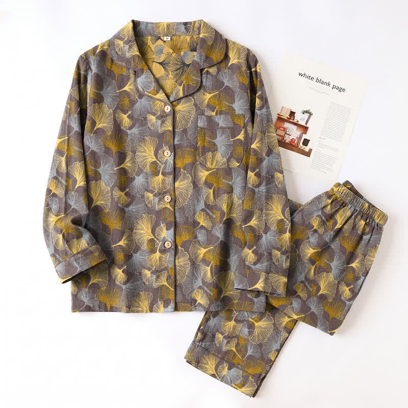 Pyjama-Set mit Ginkgoblatt-Kragen - image 9