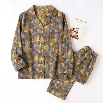 Pyjama-Set mit Ginkgoblatt-Kragen - image 9