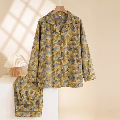 Pyjama-Set mit Ginkgoblatt-Kragen - image 1