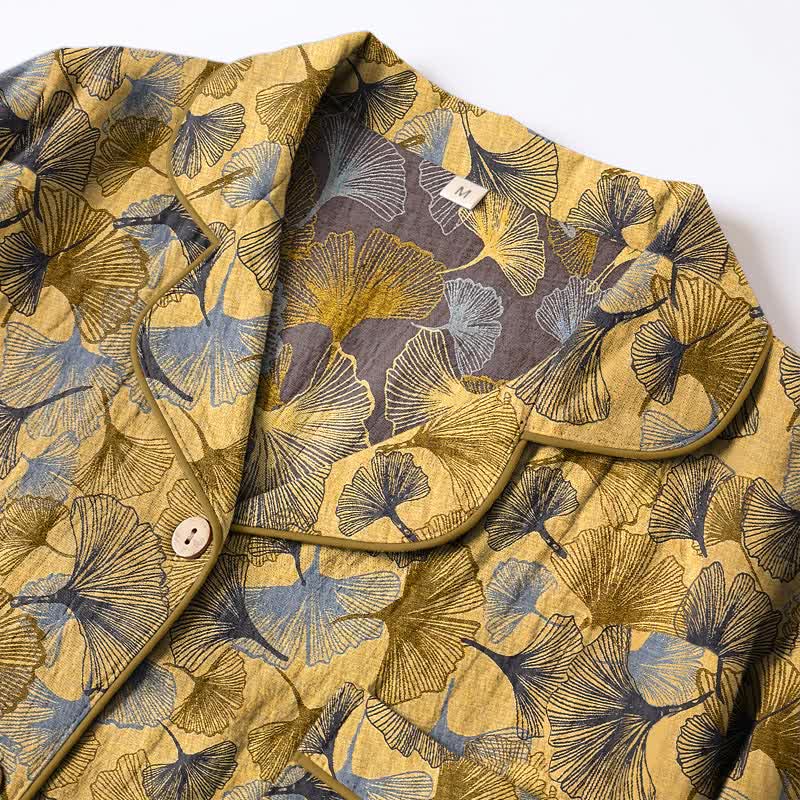 Pyjama-Set mit Ginkgoblatt-Kragen - image 2