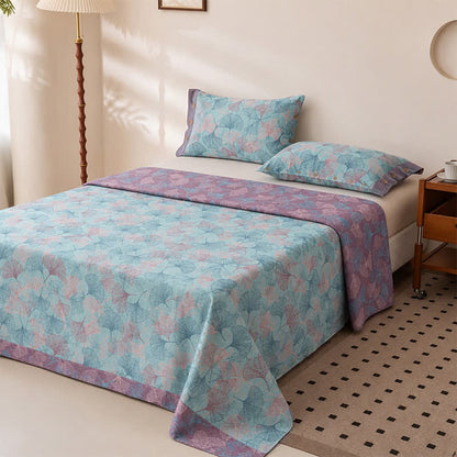 Bettwäsche-Set aus Baumwolle mit dezentem Vintage-Ginkgoblatt-Muster - image 4