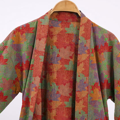Kimono-Bademantel aus Baumwolle mit Ahornblattmuster für den Herbst - image 7