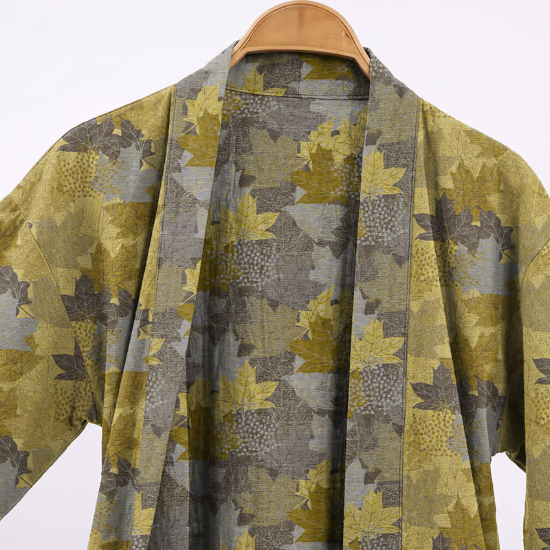Kimono-Bademantel aus Baumwolle mit Ahornblattmuster für den Herbst - image 13