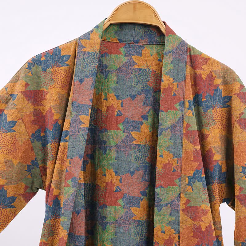 Kimono-Bademantel aus Baumwolle mit Ahornblattmuster für den Herbst - image 25