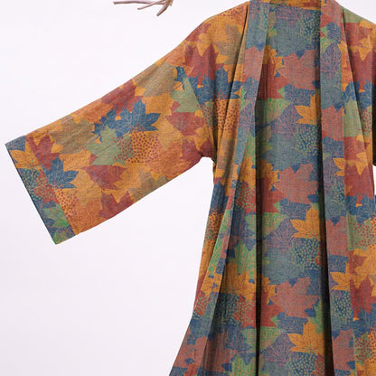 Kimono-Bademantel aus Baumwolle mit Ahornblattmuster für den Herbst - image 26