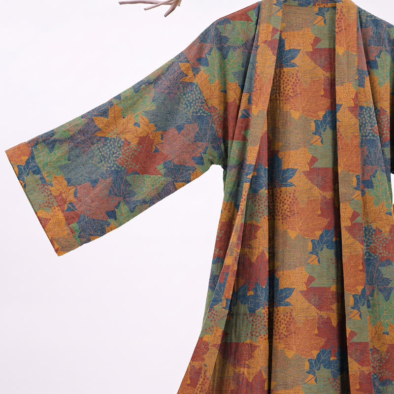 Kimono-Bademantel aus Baumwolle mit Ahornblattmuster für den Herbst - image 32