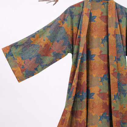 Kimono-Bademantel aus Baumwolle mit Ahornblattmuster für den Herbst - image 32
