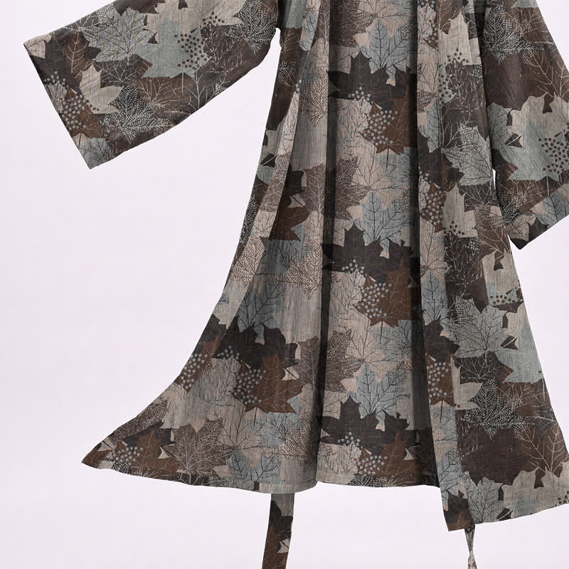 Kimono-Bademantel aus Baumwolle mit Ahornblattmuster für den Herbst - image 39