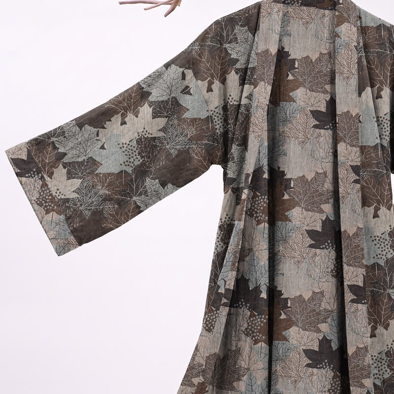 Kimono-Bademantel aus Baumwolle mit Ahornblattmuster für den Herbst - image 38