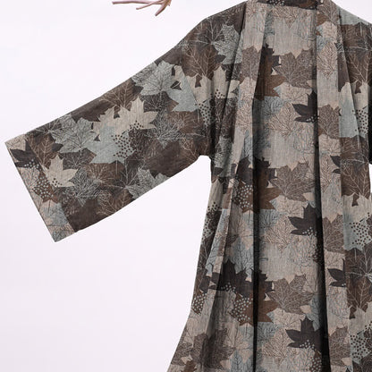 Kimono-Bademantel aus Baumwolle mit Ahornblattmuster für den Herbst - image 38