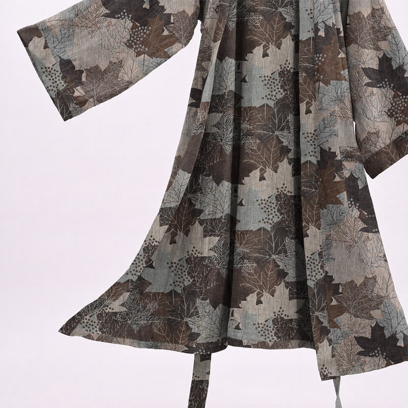 Kimono-Bademantel aus Baumwolle mit Ahornblattmuster für den Herbst - image 45