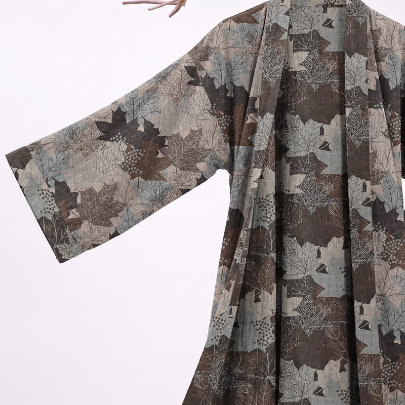 Kimono-Bademantel aus Baumwolle mit Ahornblattmuster für den Herbst - image 44