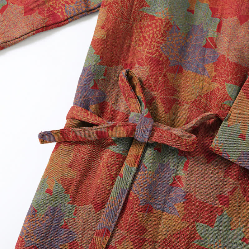 Kimono-Pyjama-Set aus Baumwolle mit Ahornblattmuster - image 3