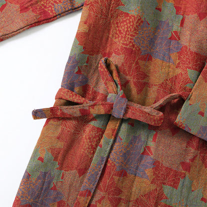 Kimono-Pyjama-Set aus Baumwolle mit Ahornblattmuster - image 3