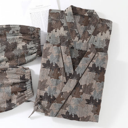 Kimono-Pyjama-Set aus Baumwolle mit Ahornblattmuster - image 62