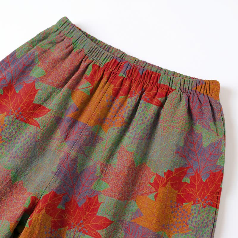 Loungewear-Set aus Baumwolle mit Ahornblattmuster für den Herbst - image 10