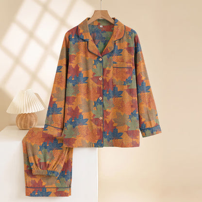 Loungewear-Set aus Baumwolle mit Ahornblattmuster für den Herbst - image 25