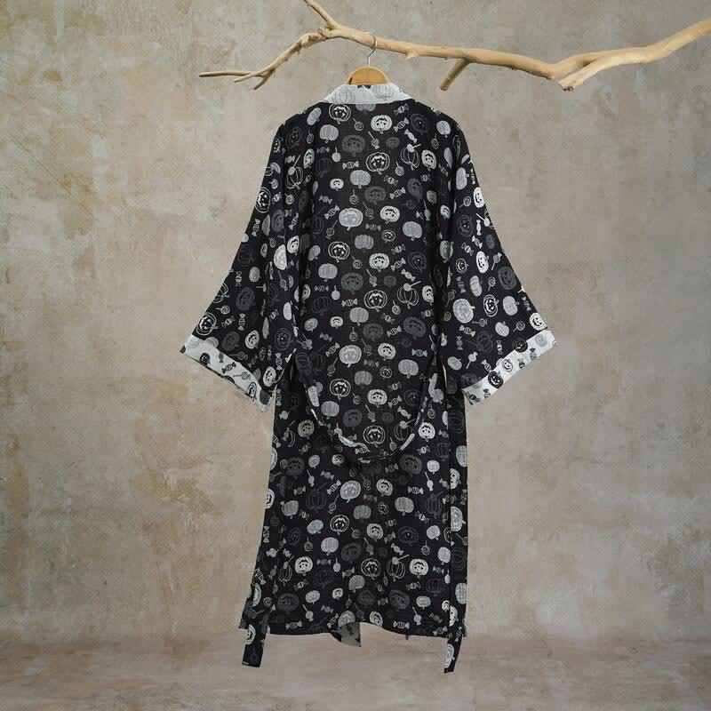 Halloween-Kürbis-Süßigkeiten-Baumwollkimono-Bademantel - image 1