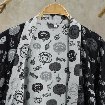 Halloween-Kürbis-Süßigkeiten-Baumwollkimono-Bademantel - image 2