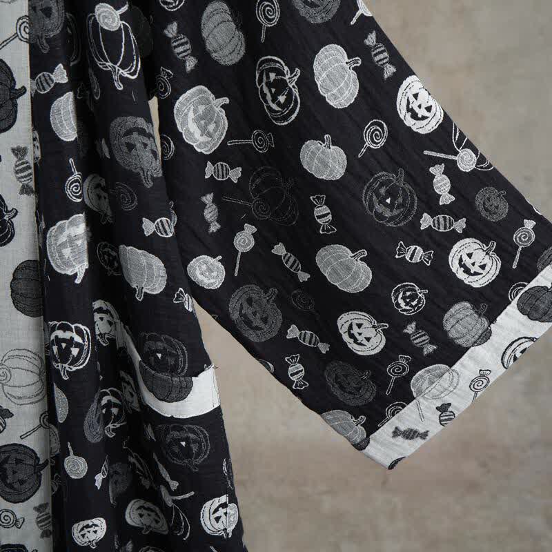 Halloween-Kürbis-Süßigkeiten-Baumwollkimono-Bademantel - image 4
