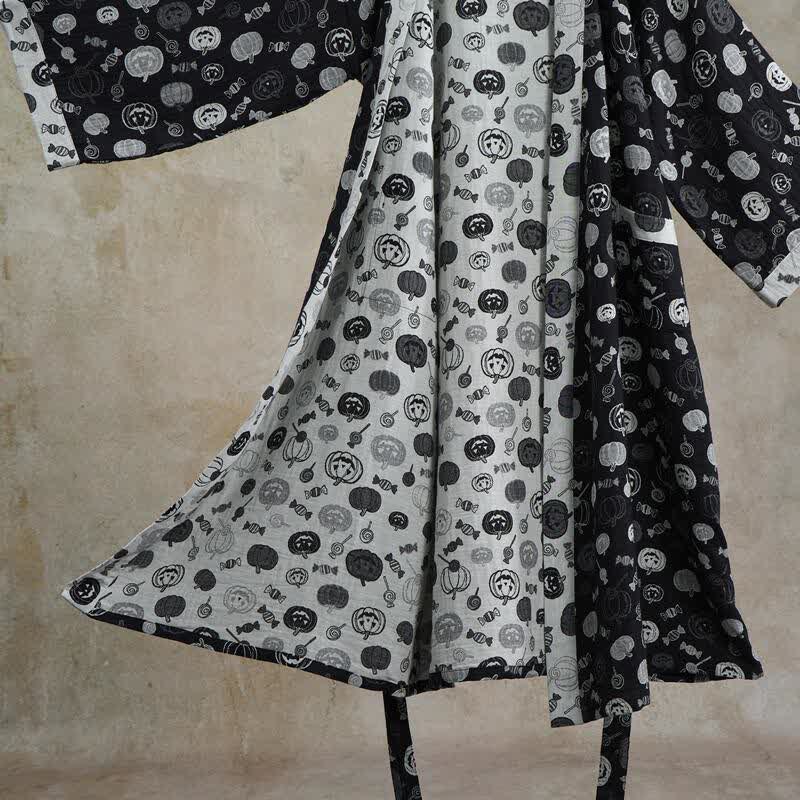 Halloween-Kürbis-Süßigkeiten-Baumwollkimono-Bademantel - image 5