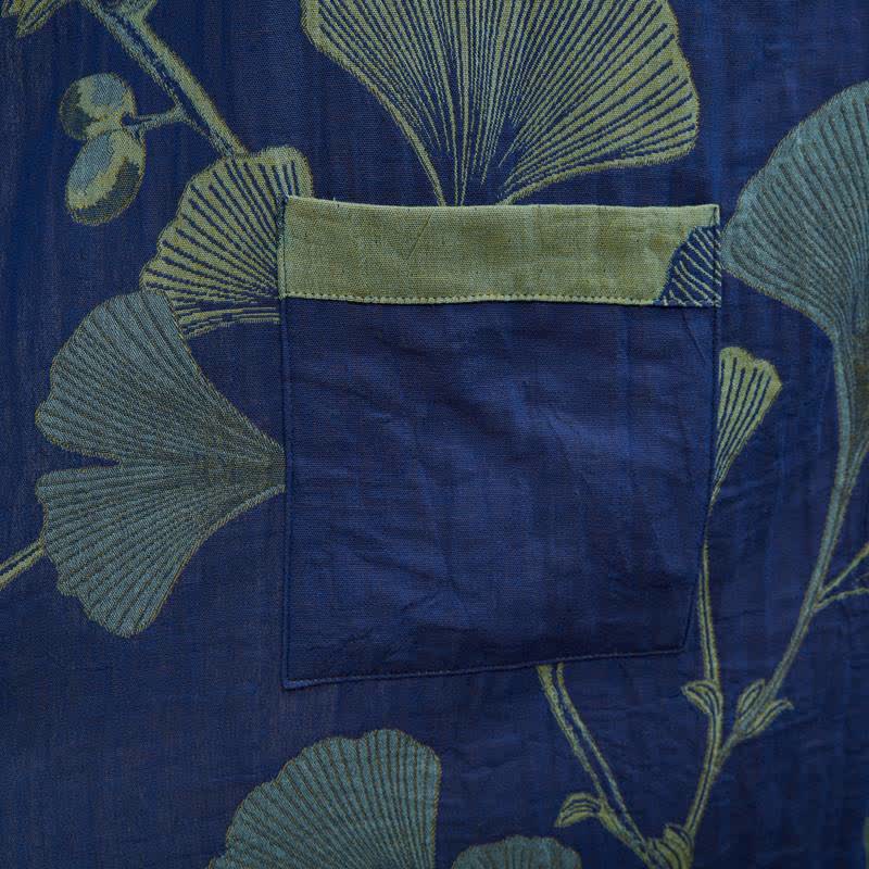Retro-Kimono aus Baumwolle mit Ginkgoblatt - image 14